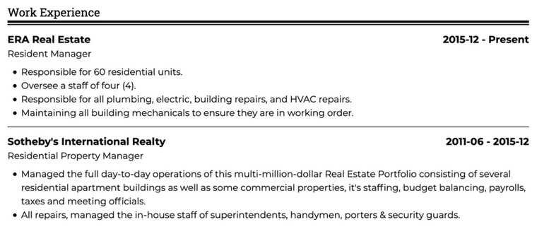 canadian work experience on resume