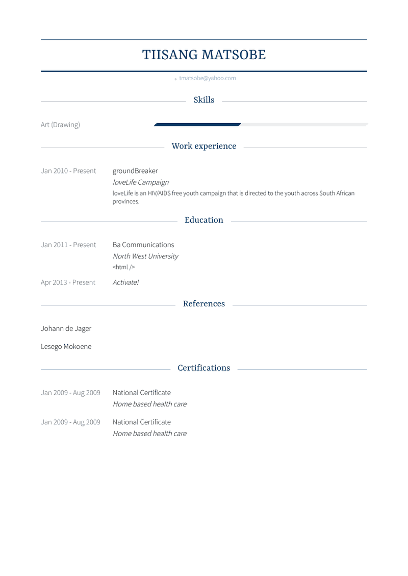 Groundbreaker Resume Sample and Template