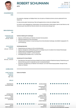 Arzt Resume Sample and Template