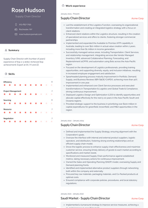 Supply Chain Director Resume Sample and Template