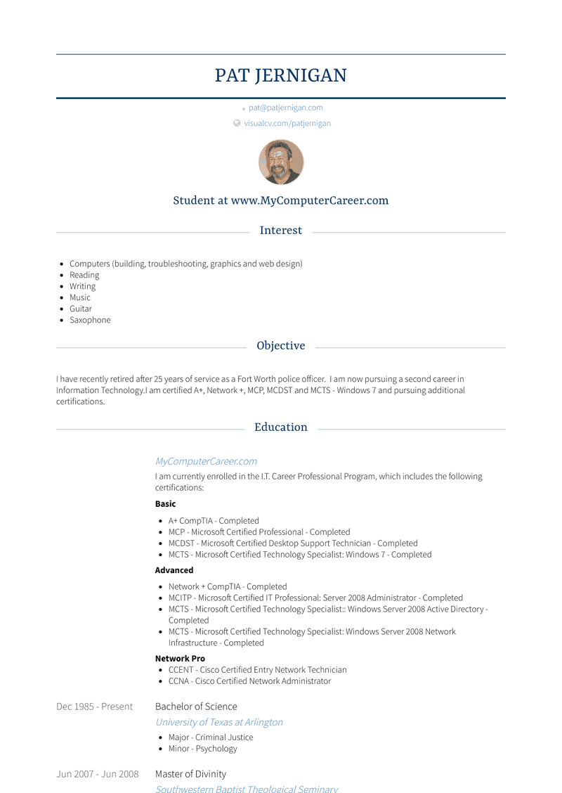 Corporal / Detective Resume Sample and Template