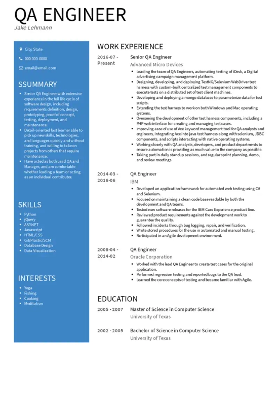 quality management resume skills examples