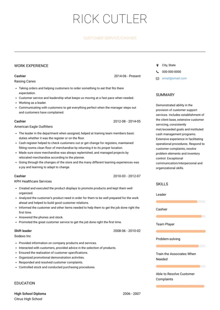 500 Professional Resume Examples And Samples For 22 Visualcv