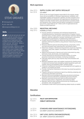 Material Handler Resume Sample and Template