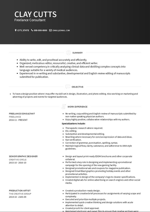 Freelance Consultant Resume Sample and Template