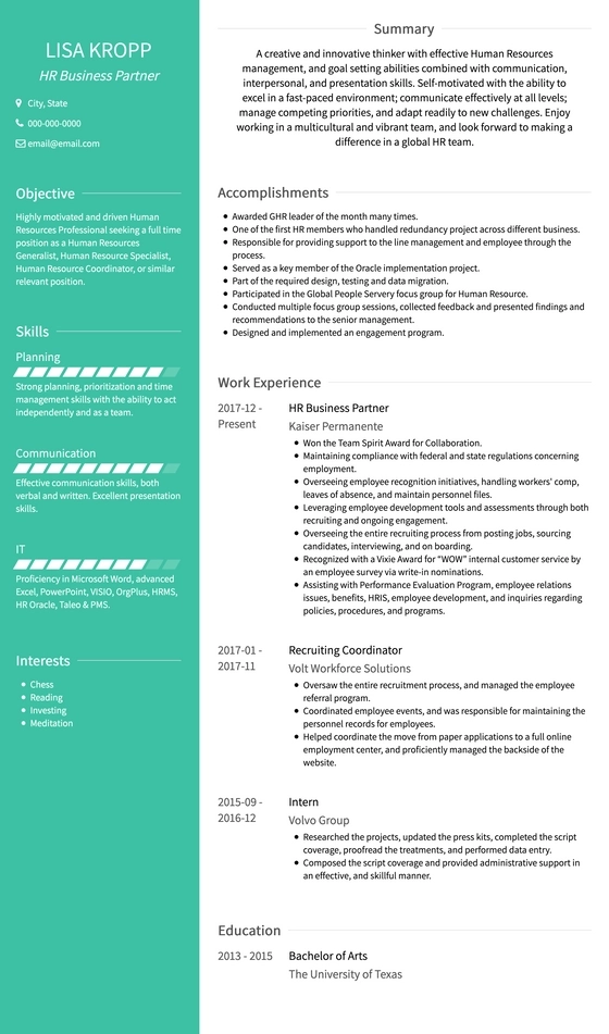 combination resume template for usa