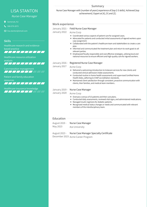 Nurse Case Manager Resume Sample and Template