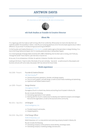 Design Director Resume Sample and Template