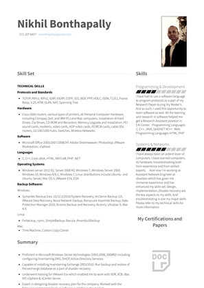 System Administrator Resume Sample and Template
