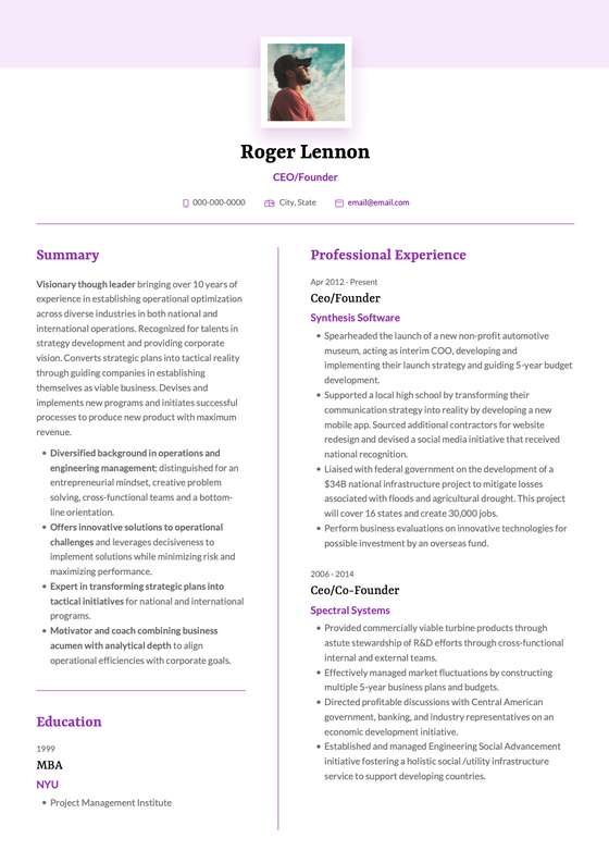 Rosa Resume Template | VisualCV