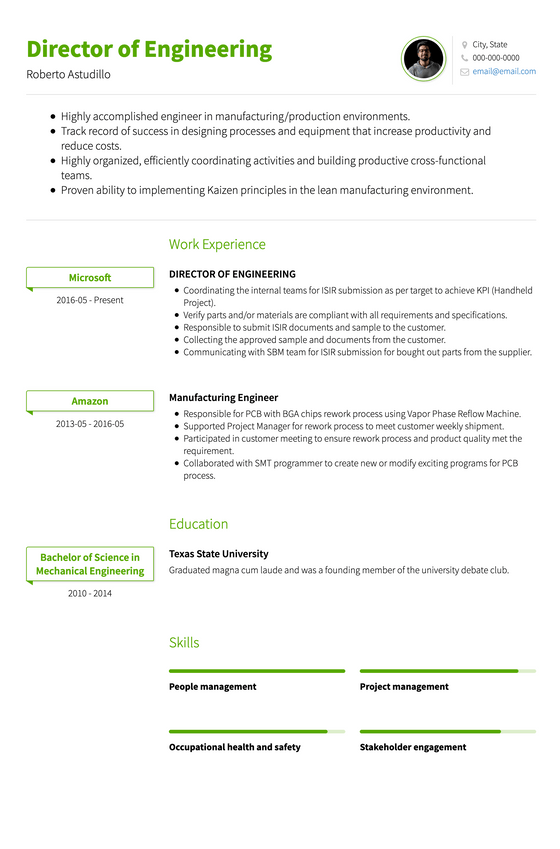 Chronological Resume Template and Example - Clair by VisualCV	