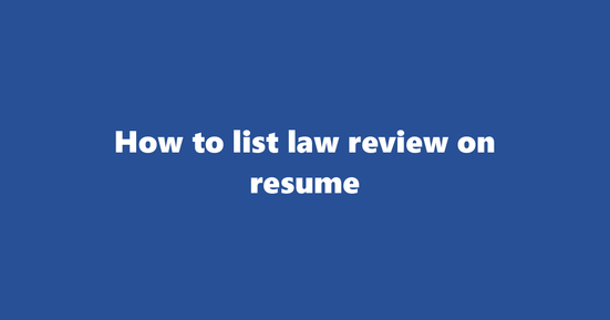 law review on resume banner image