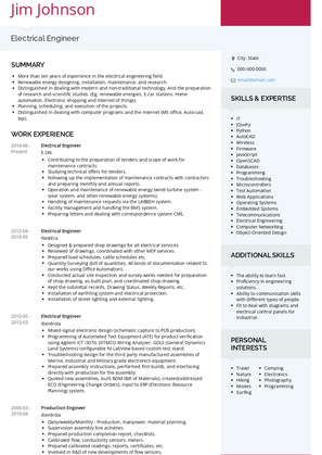 Electrical Engineer Resume Sample and Template