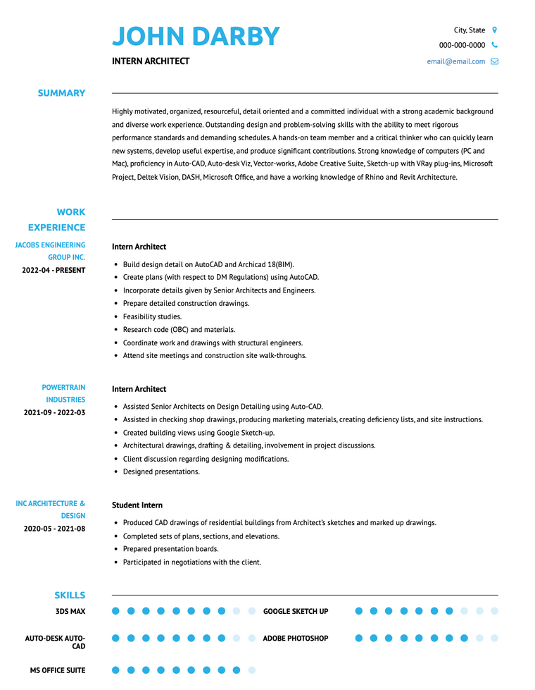 A resume that stands out: Arya template