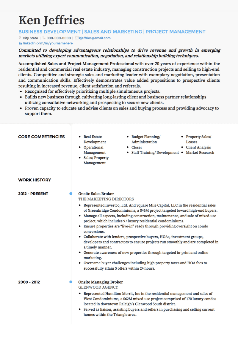 Project Management CV Example and Template