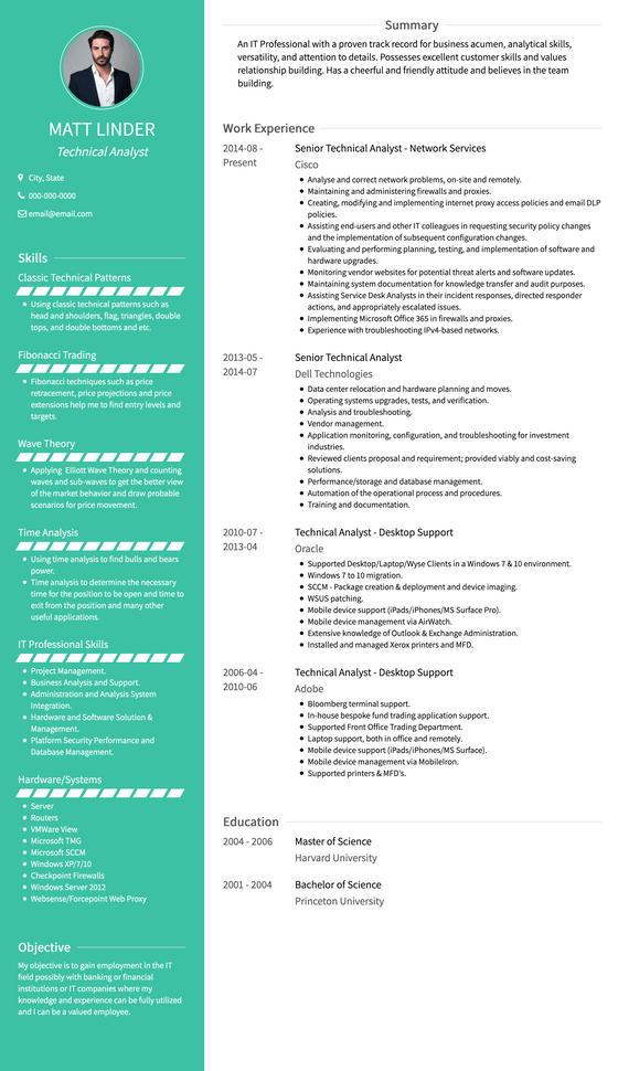 Hybrid CV Template and Example - Avant by VisualCV	