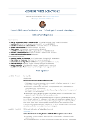 Co Founder Resume Sample and Template