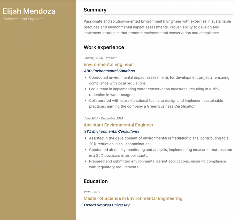 Visual Resume Template - Quartz