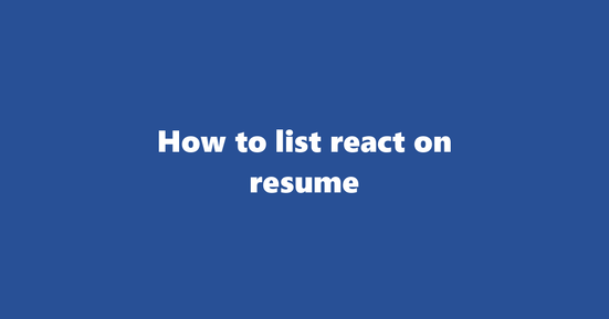 react on resume banner image