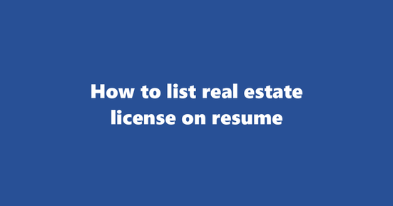 real estate license on resume banner image
