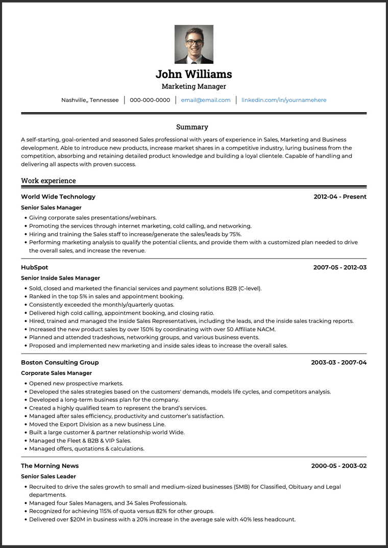 How to write a resume: ATS resume template