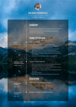 Creative Resume Template and Example - Verge by VisualCV	