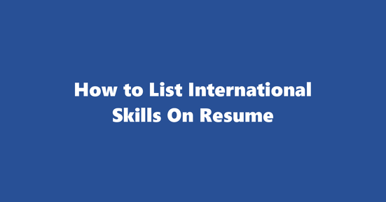 international resume skills