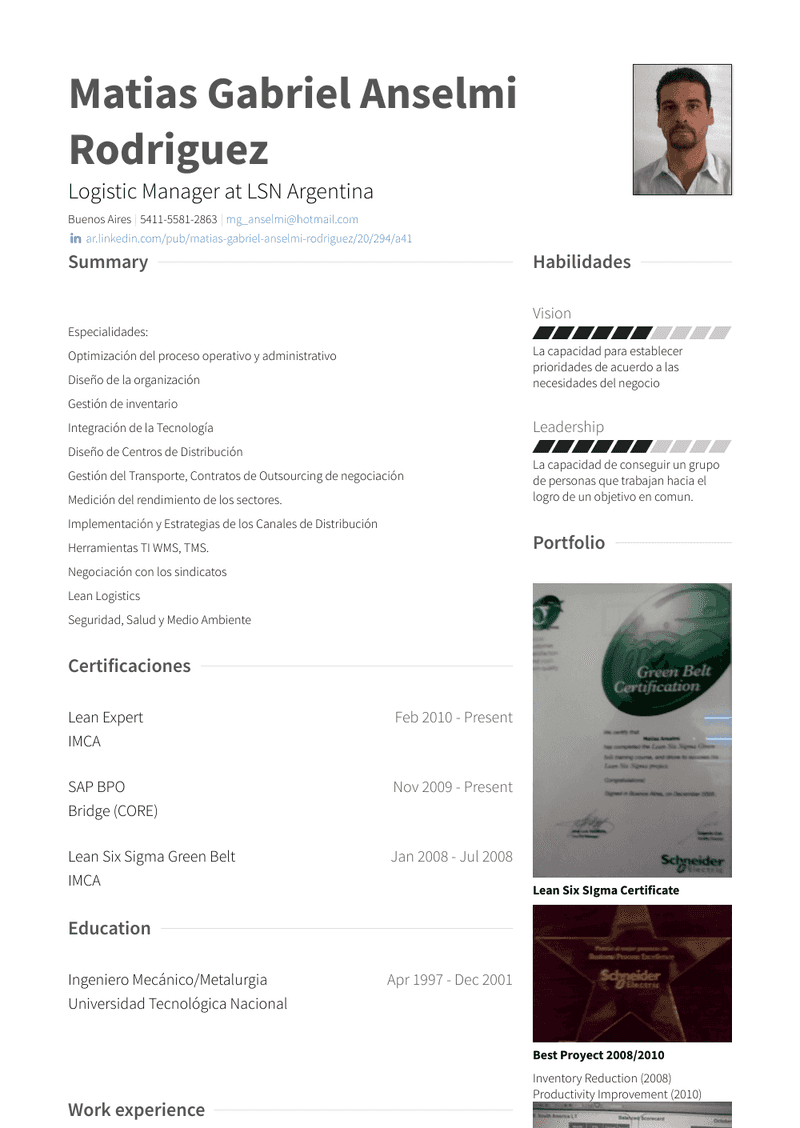 Supply Chain And Logistic Manager Resume Sample and Template