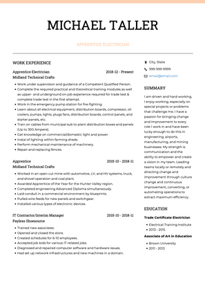 Apprentice CV Example and Template