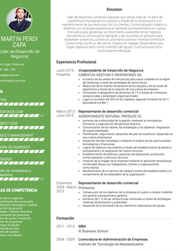 Plantilla y ejemplo de Desarrollo de negocios CV