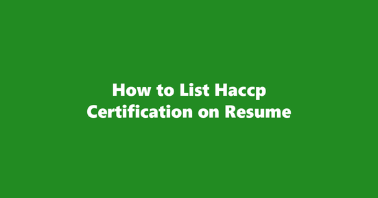 haccp certification on resume banner image