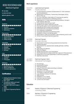 Elektroingenieur CV Beispiel und Vorlage