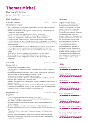 Pharmacy Volunteer CV Example and Template