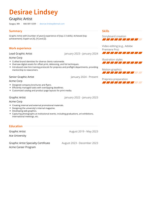Graphic Artist Resume Sample and Template