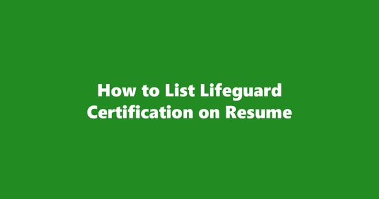 lifeguard certification on resume banner image