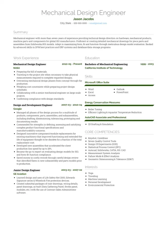 cad resume skills